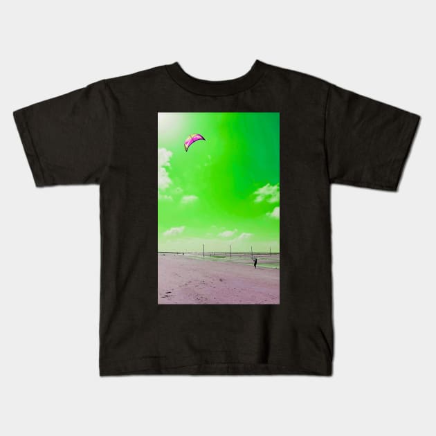 Beach Kiting No. 4 Kids T-Shirt by asanaworld